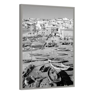 Quadro Decorativo Porto Mediterrâneo Atemporal