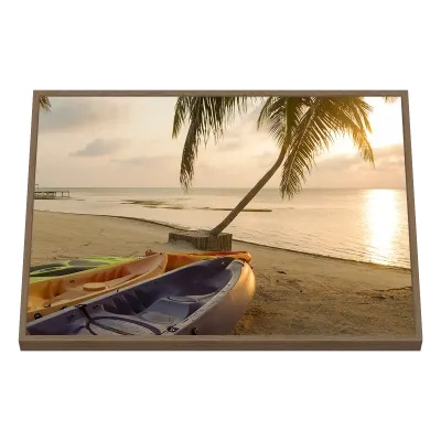 Quadro Decorativo Kayaks ao Pôr do Sol Tropical