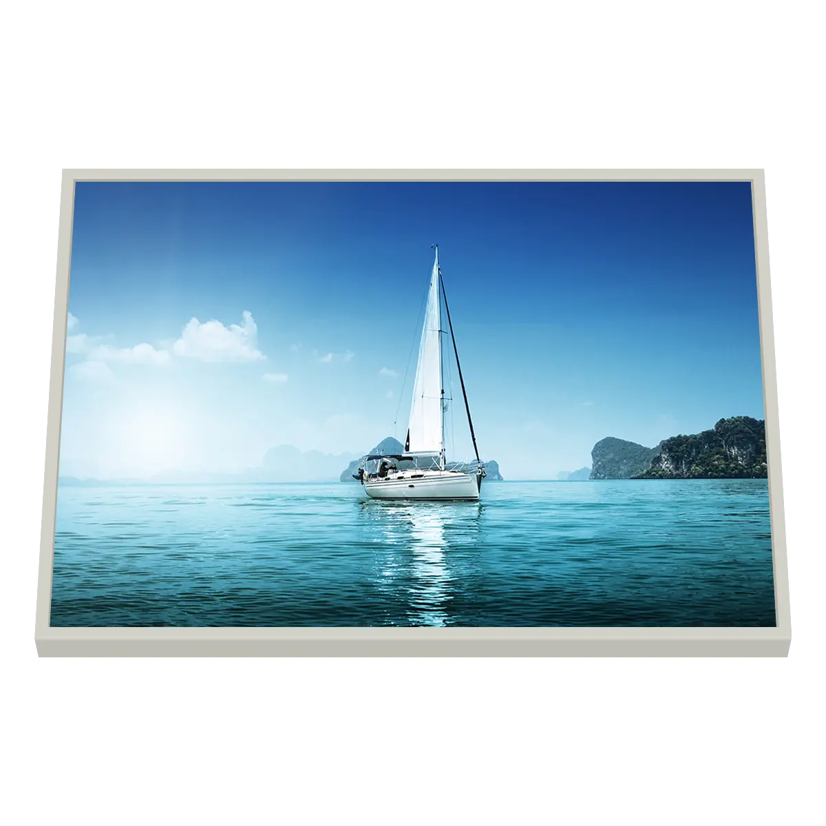 Quadro Decorativo Veleiro na Baía Tranquila - BARCO-0005