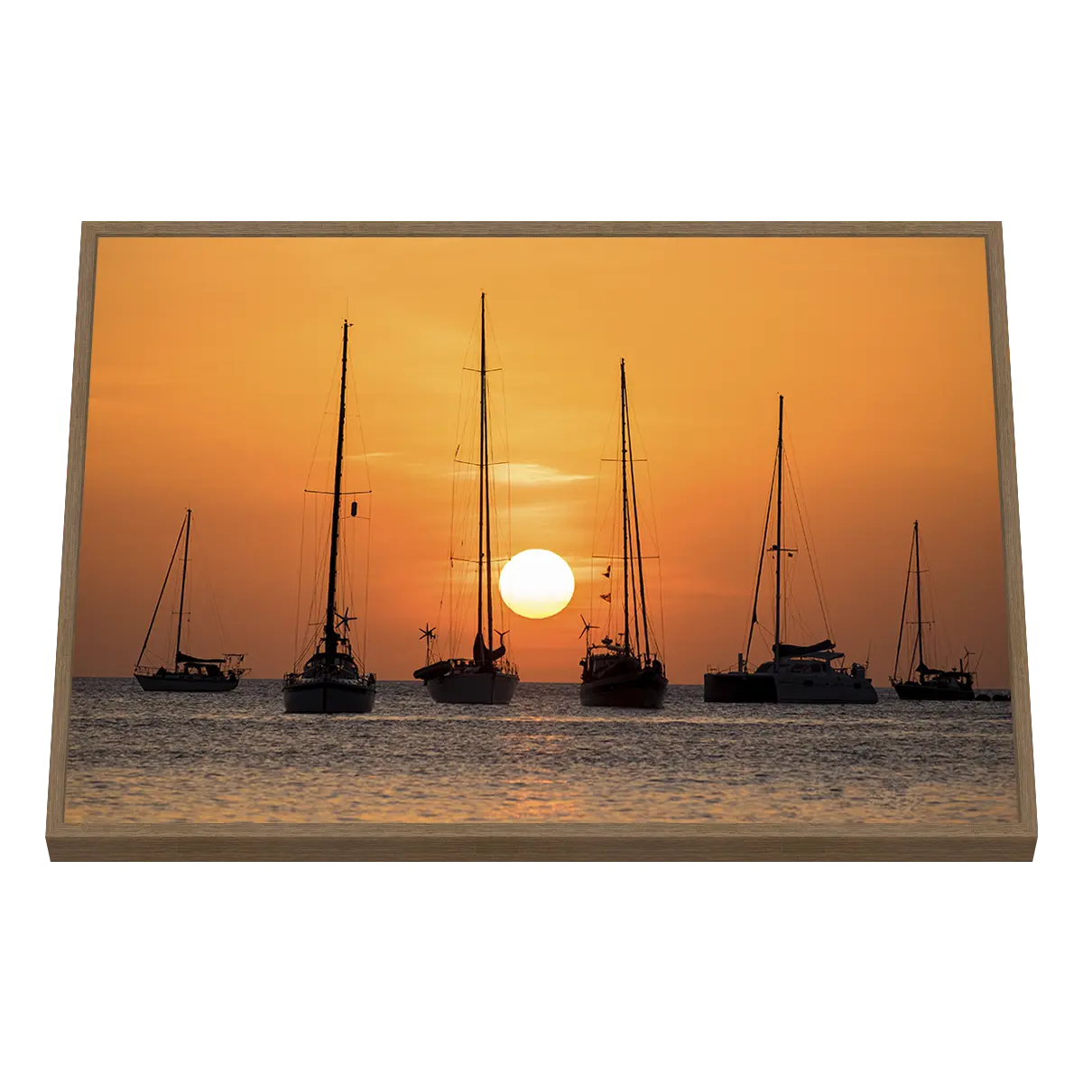 Quadro Decorativo Veleiros ao Entardecer - BARCO-0008