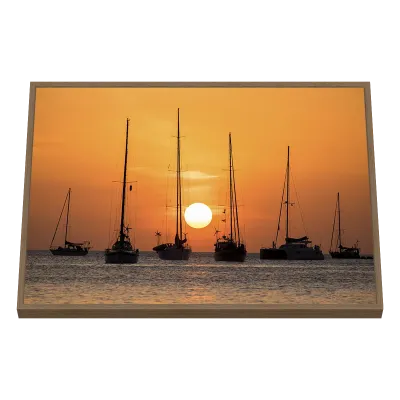 Quadro Decorativo Veleiros ao Entardecer