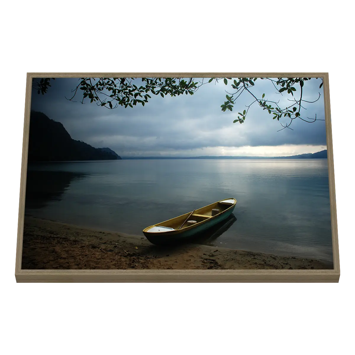 Quadro Decorativo Barco Solitário na Baía Serena - BARCO-0101