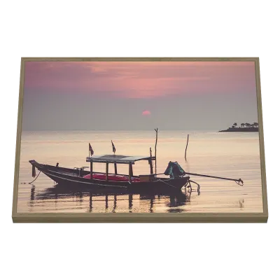 Quadro Decorativo Barco ao Amanhecer Tailandês