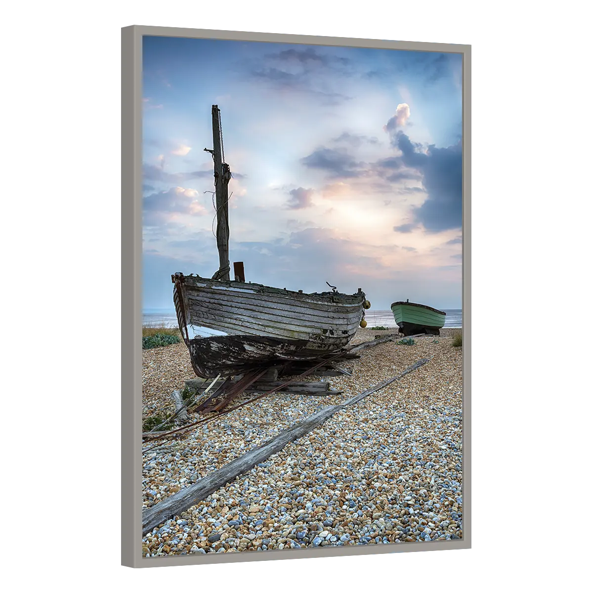 Quadro Decorativo Barco Ancorado na Praia - BARCO-0112