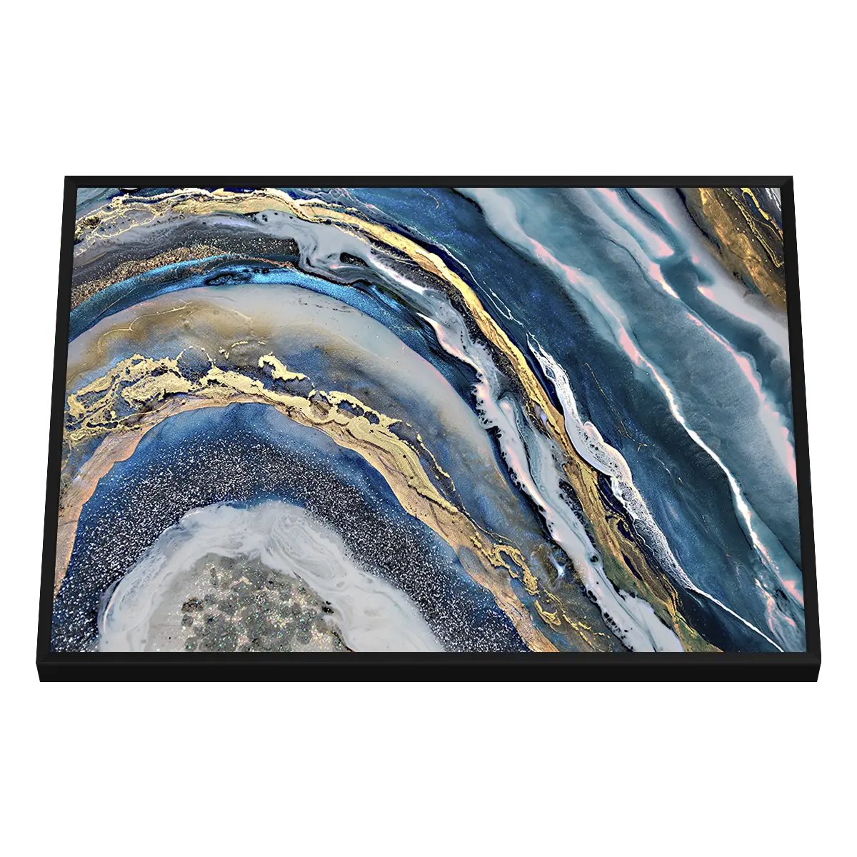 Quadro Decorativo Marmore Líquido Azul - ABS-0017