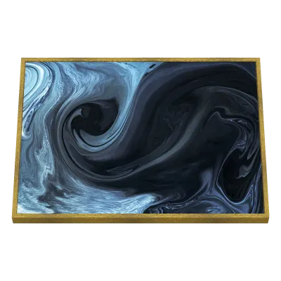 Quadro Decorativo Fluxo Azul Profundo