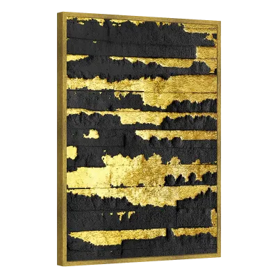 Quadro Decorativo Ouro e Carvão