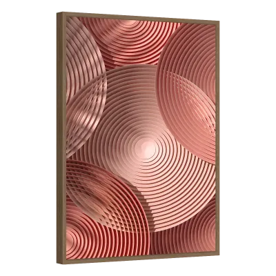 Quadro Decorativo Espiral em Relevo Rosado