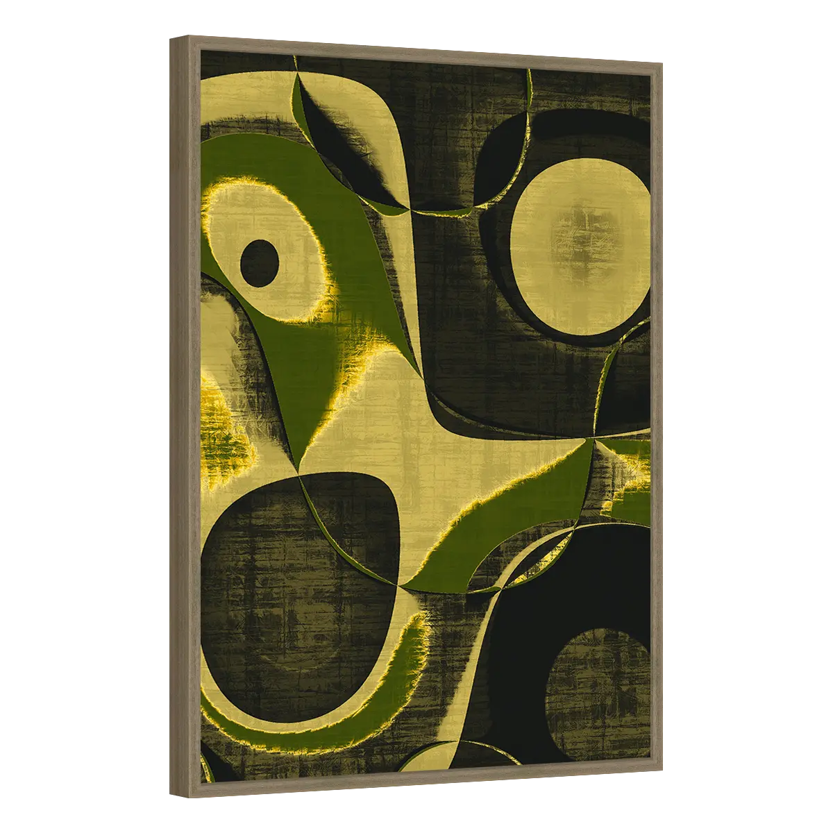 Quadro Decorativo Harmonia Geométrica Ouro e Verde - ABS-0039