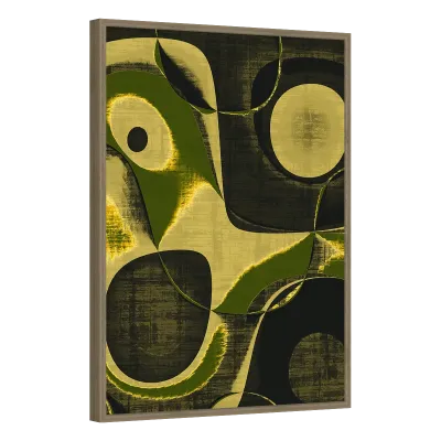 Quadro Decorativo Harmonia Geométrica Ouro e Verde