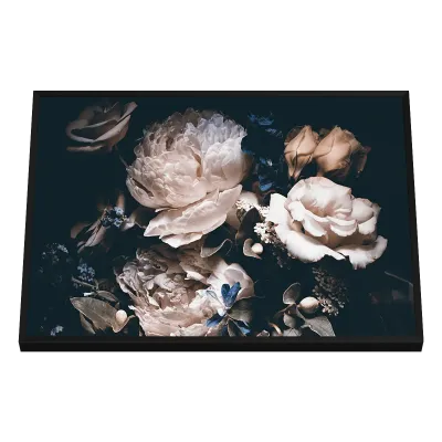 Quadro Decorativo Peonias Douradas