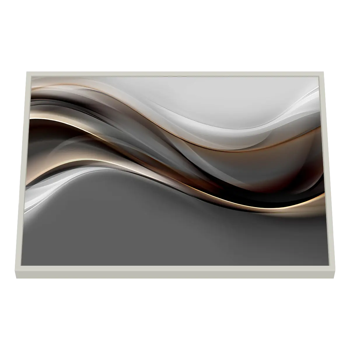 Quadro Decorativo Fluxo Sedoso Cinza e Ouro - ABS-0041