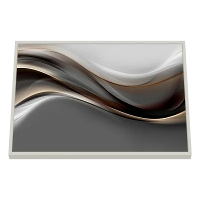 Quadro Decorativo Fluxo Sedoso Cinza e Ouro