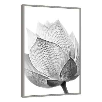 Quadro Decorativo Lótus Monocromática