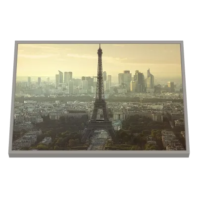 Quadro Decorativo Torre Eiffel ao Entardecer Dourado