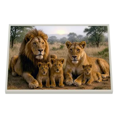 Quadro Decorativo Família Leão da Savana