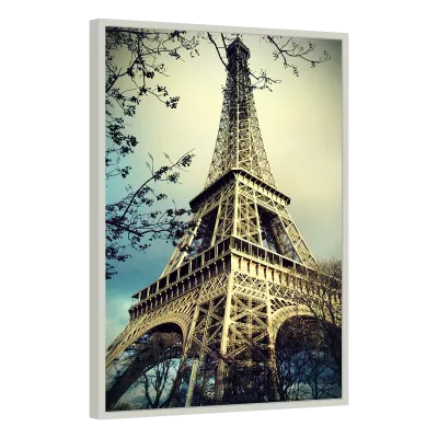Quadro Decorativo Torre Eiffel Entre Galhos Vintage